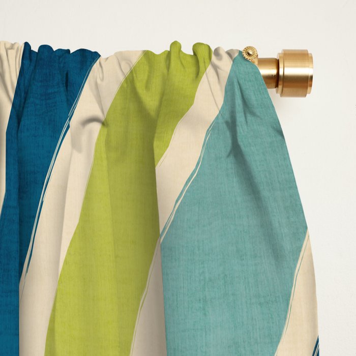Blue Green Beige Aqua Artwork Window Curtain Gallery Image 2