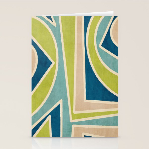 Blue Green Beige Aqua Artwork Stationery Card Gallery Image 2