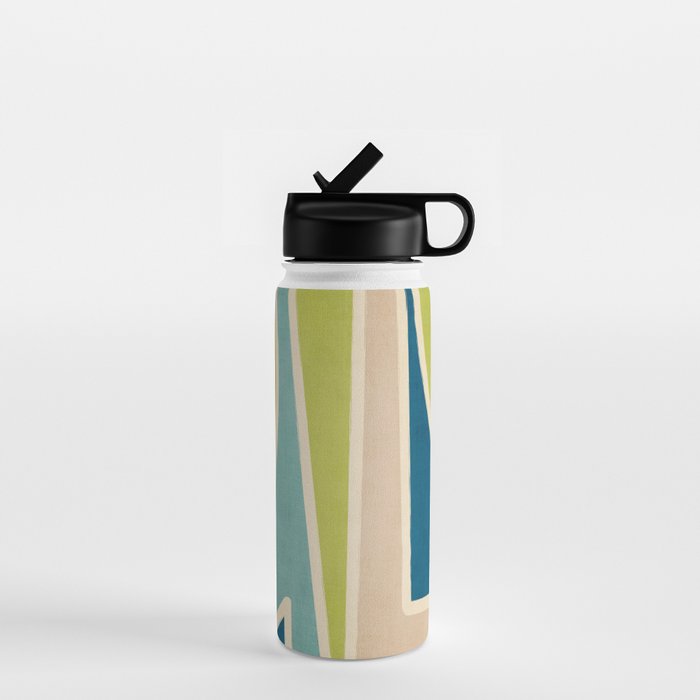 Blue Green Beige Aqua Artwork Water Bottle Gallery Image 1