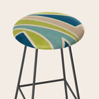 Blue Green Beige Aqua Artwork Stool Gallery Image 2