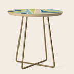 Blue Green Beige Aqua Artwork Side Table Gallery Image 1