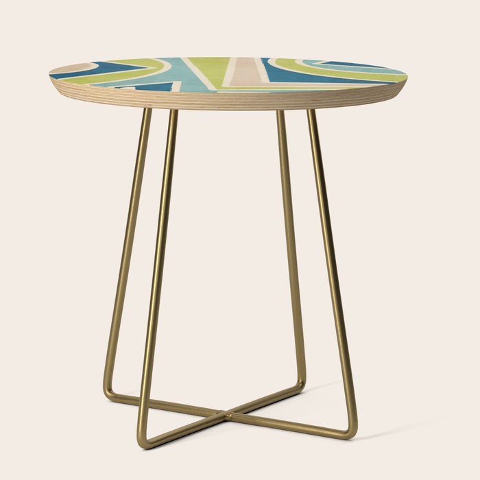 Blue Green Beige Aqua Artwork Side Table Gallery Image 1