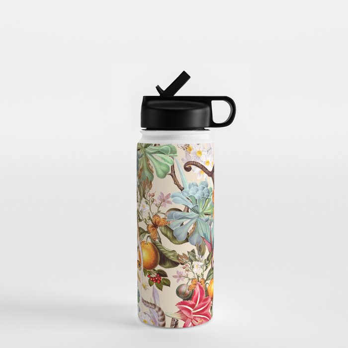 Animal and Floral Pattern Water Bottle Gallery Image 1