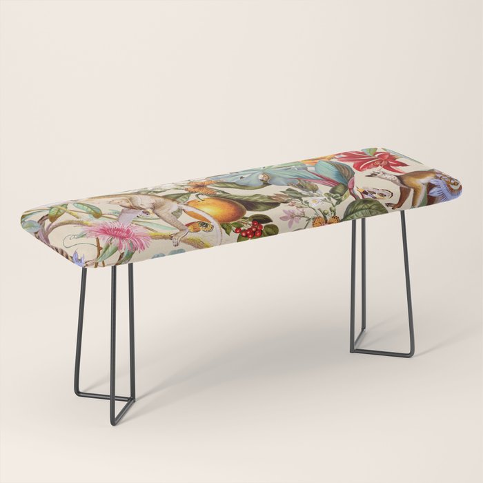 Animal and Floral Pattern Bench Gallery Image 1