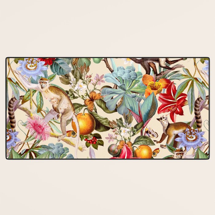 Animal and Floral Pattern Desk Mat Gallery Image 3