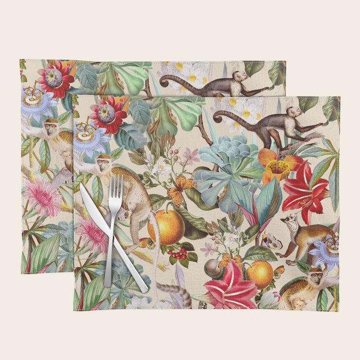 Animal and Floral Pattern Placemat Gallery Image 1
