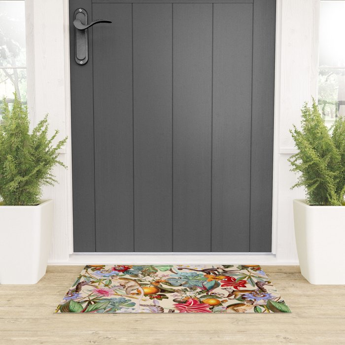 Animal and Floral Pattern Welcome Mat Gallery Image 3