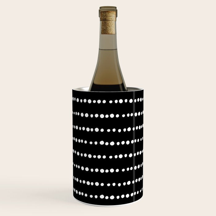 Spotted, Abstract, Black and White, Boho Print Wine Chiller Gallery Image 2
