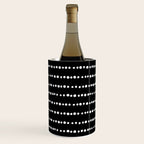 Spotted, Abstract, Black and White, Boho Print Wine Chiller Gallery Image 2