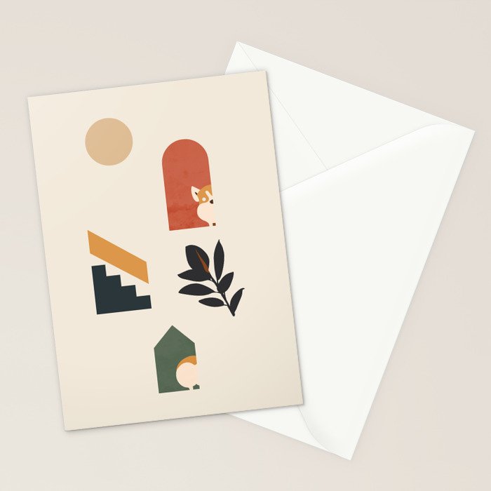 Hide and Seek Corgi Stationery Card Gallery Image 2