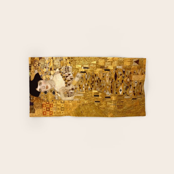 Woman in Gold Portrait by Gustav Klimt Bath Towel Gallery Image 1