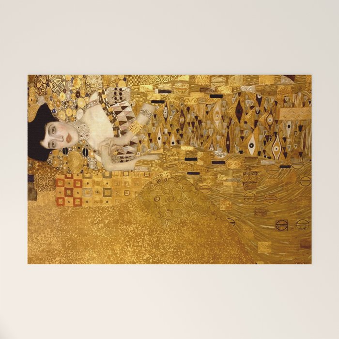 Woman in Gold Portrait by Gustav Klimt Welcome Mat Gallery Image 1