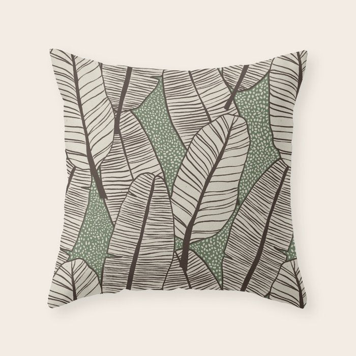 Banana Leaves Throw Pillow Gallery Image 6