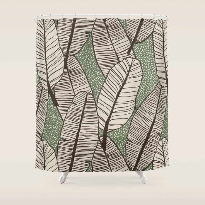 Banana Leaves Shower Curtain Gallery Image 1