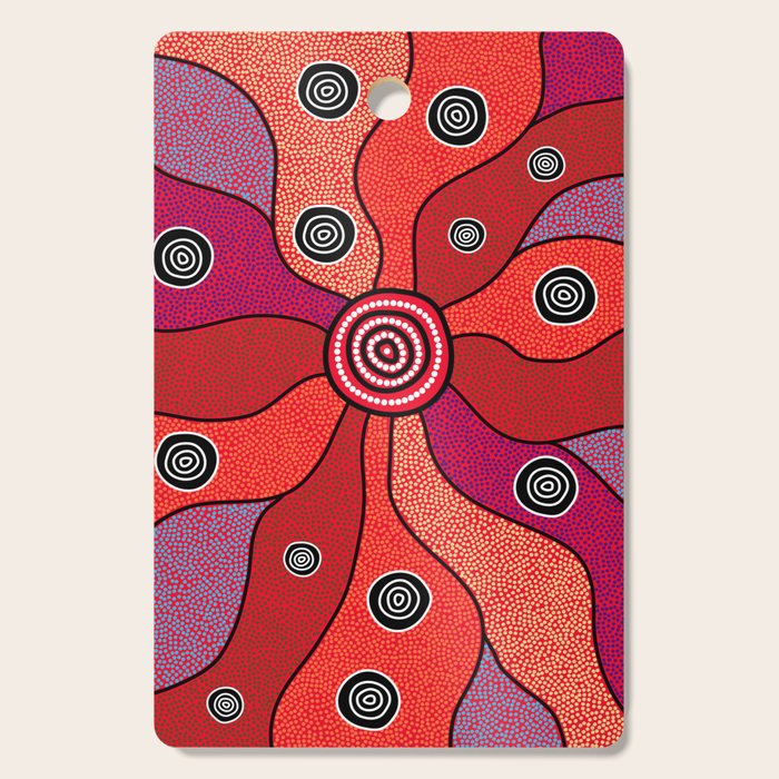 Authentic Aboriginal Art - Central Lands Cutting Board Gallery Image 1