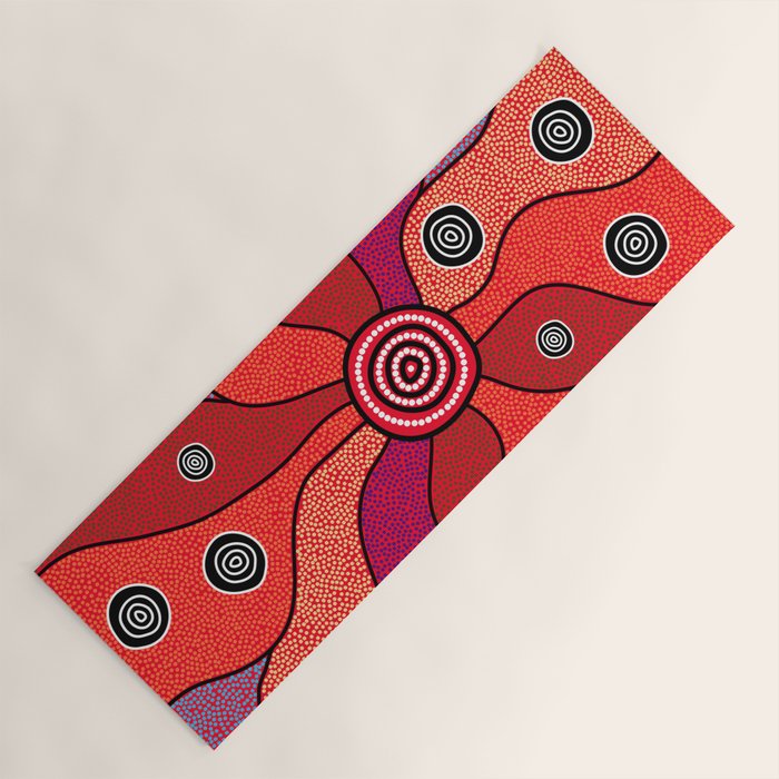 Authentic Aboriginal Art - Central Lands Yoga Mat Gallery Image 1