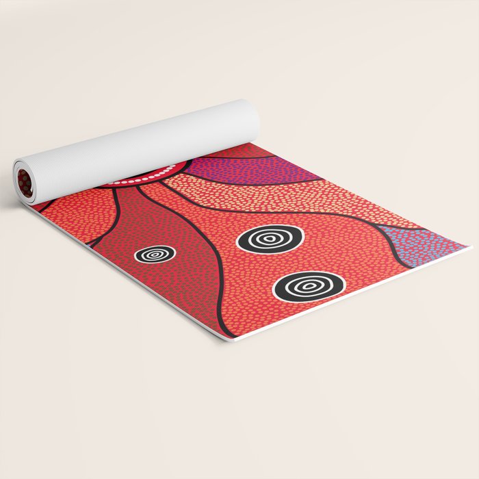 Authentic Aboriginal Art - Central Lands Yoga Mat Gallery Image 2