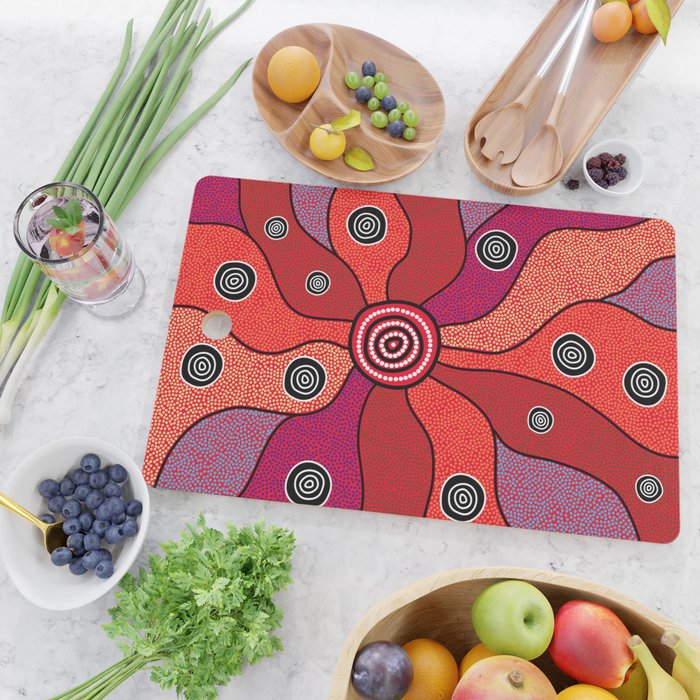 Authentic Aboriginal Art - Central Lands Cutting Board Gallery Image 2