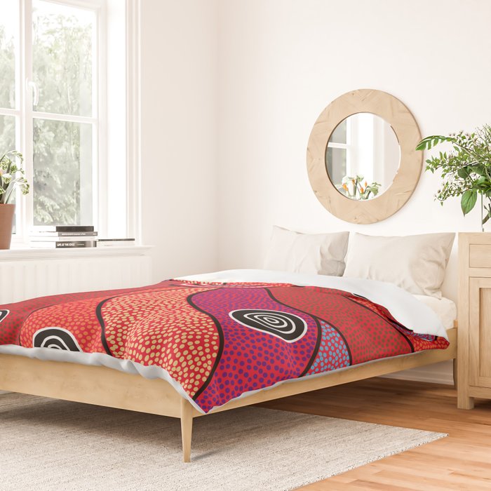 Authentic Aboriginal Art - Central Lands Duvet Cover Gallery Image 2