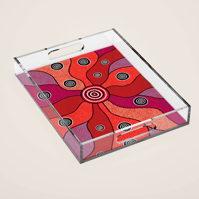 Authentic Aboriginal Art - Central Lands Acrylic Tray Gallery Image 1