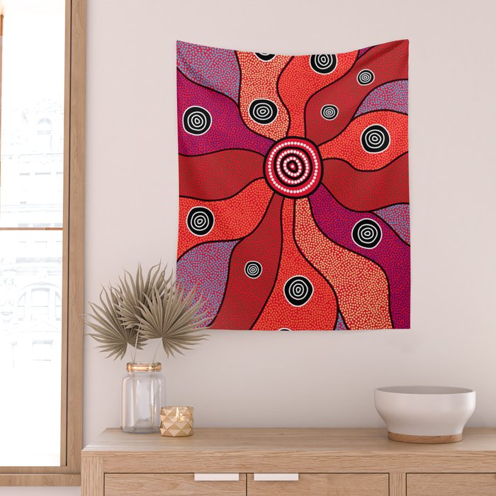 Authentic Aboriginal Art - Central Lands Wall Tapestry Gallery Image 2
