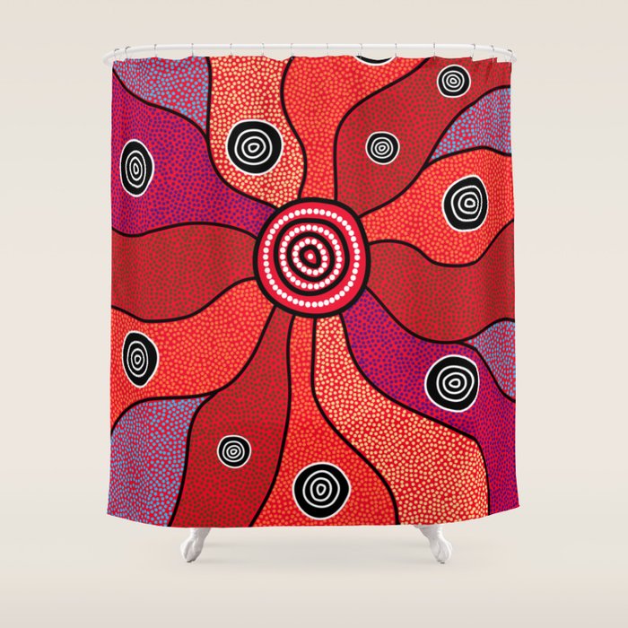 Authentic Aboriginal Art - Central Lands Shower Curtain Gallery Image 1