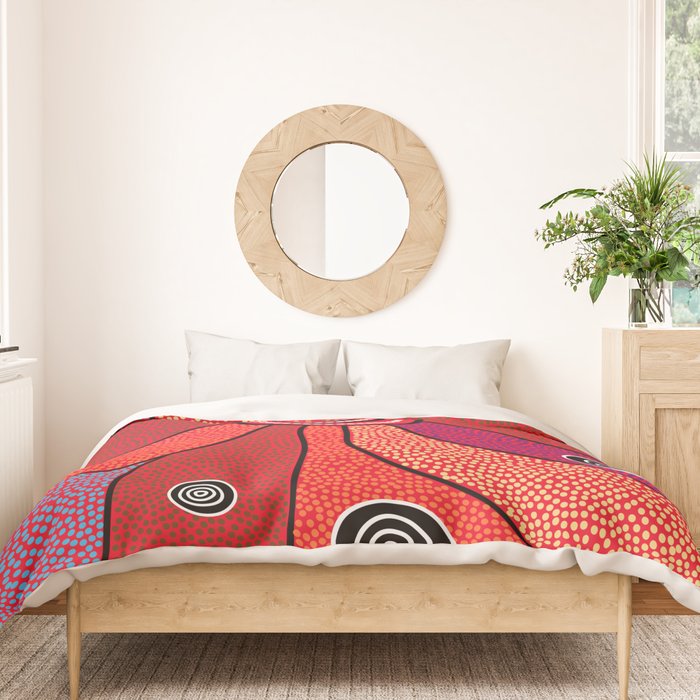 Authentic Aboriginal Art - Central Lands Duvet Cover Gallery Image 3