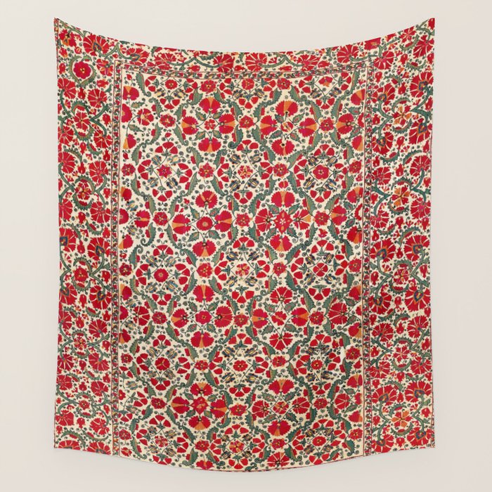 Bokhara Suzani 18th Century Floral Embroidery Print Wall Tapestry Gallery Image 4