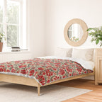 Bokhara Suzani 18th Century Floral Embroidery Print Duvet Cover Gallery Image 2