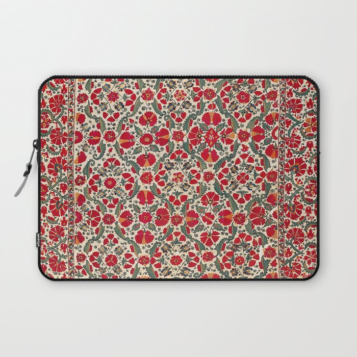 Bokhara Suzani 18th Century Floral Embroidery Print Laptop Sleeve Gallery Image 1