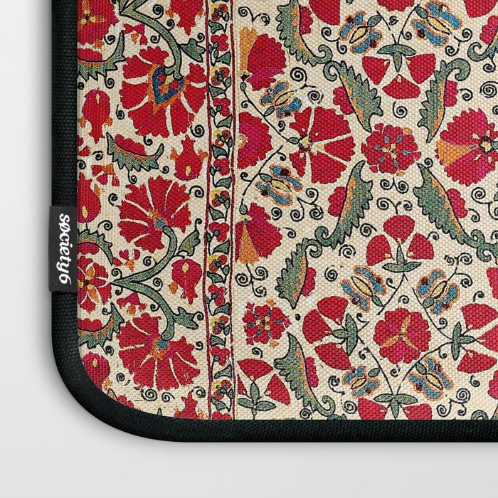 Bokhara Suzani 18th Century Floral Embroidery Print Laptop Sleeve Gallery Image 3