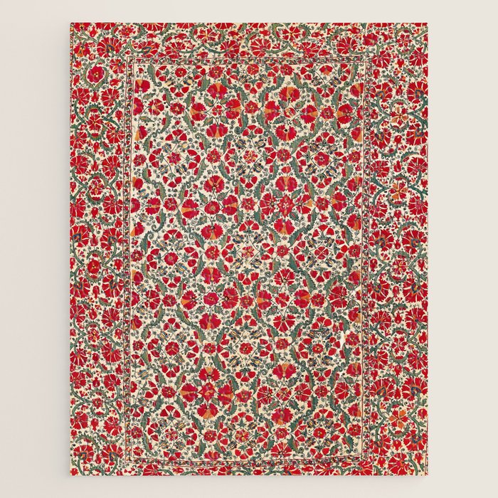 Bokhara Suzani 18th Century Floral Embroidery Print Jigsaw Puzzle Gallery Image 1