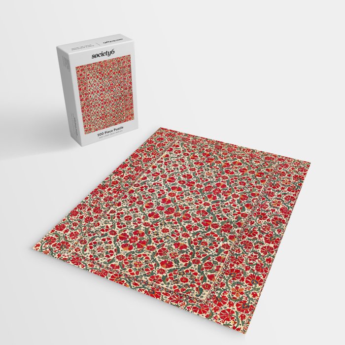 Bokhara Suzani 18th Century Floral Embroidery Print Jigsaw Puzzle Gallery Image 2