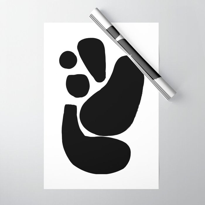 Footprints In Ink White Background Wrapping Paper Gallery Image 1