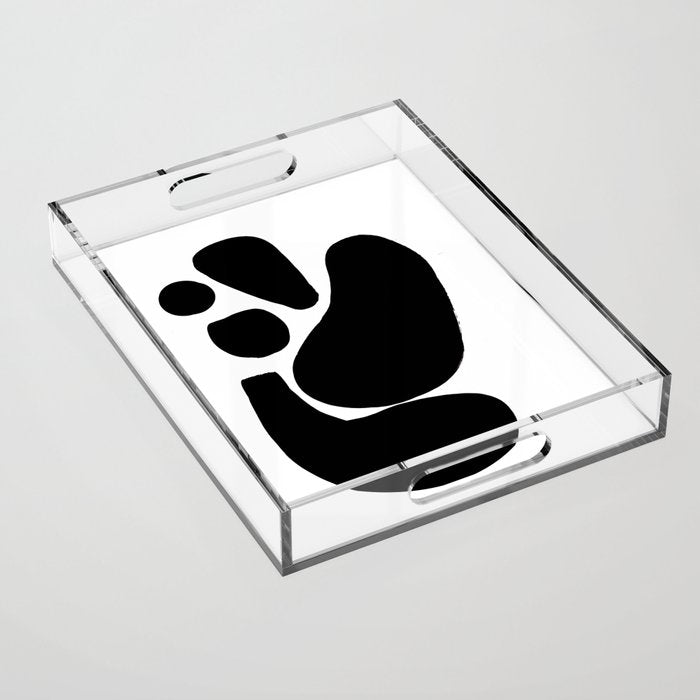 Footprints In Ink White Background Acrylic Tray Gallery Image 1