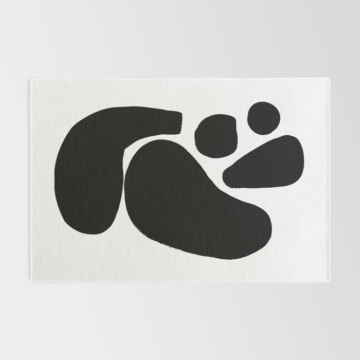 Footprints In Ink White Background Rug Gallery Image 2