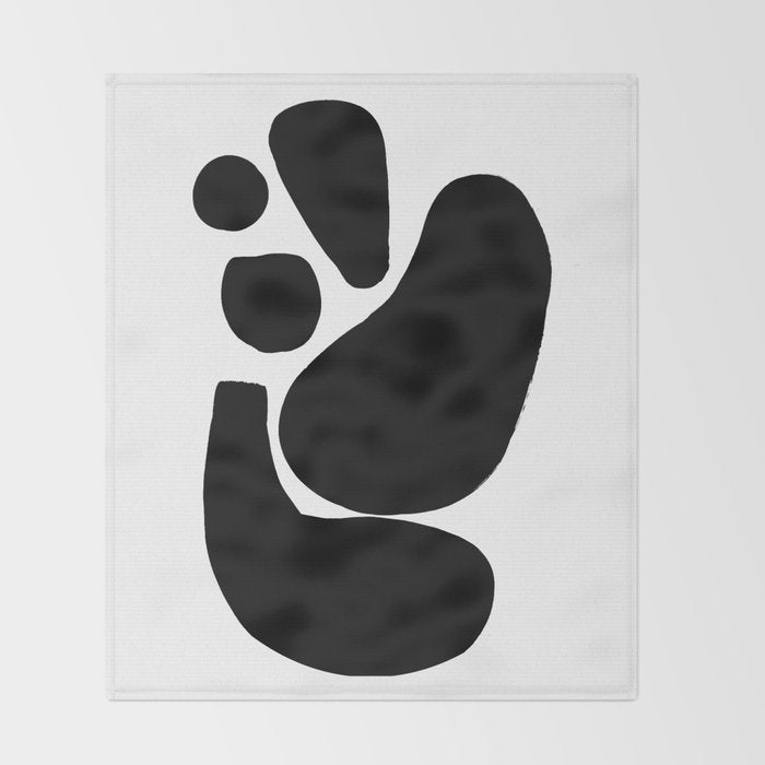 Footprints In Ink White Background Throw Blanket Gallery Image 2