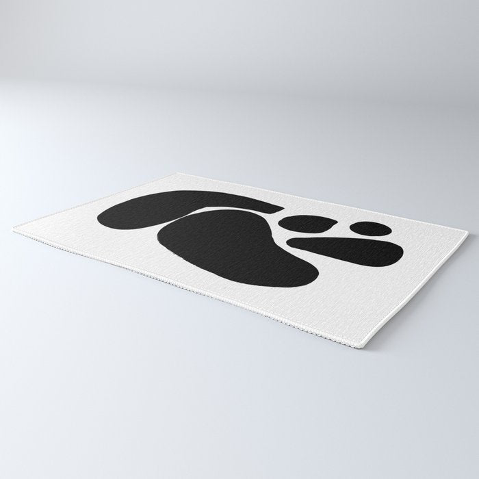 Footprints In Ink White Background Rug Gallery Image 3