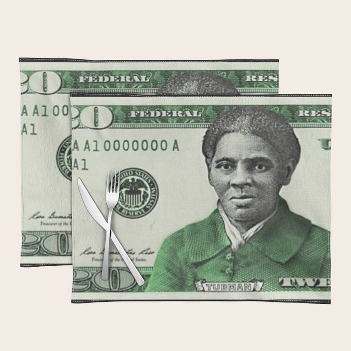 Proposed African American Icon Harriet Tubman Single U.S. Mint 20 Dollar bill Placemat Gallery Image 1