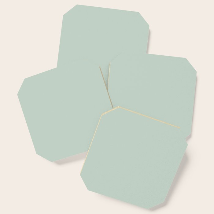 Light Sage Green Solid Coaster Gallery Image 1