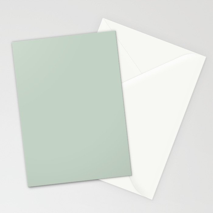 Light Sage Green Solid Stationery Card Gallery Image 2