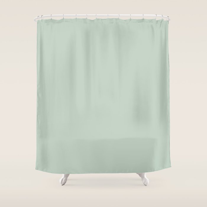Light Sage Green Solid Shower Curtain Gallery Image 1