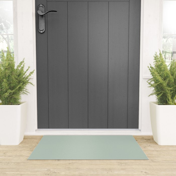 Light Sage Green Solid Welcome Mat Gallery Image 3