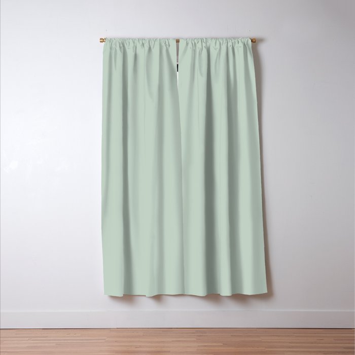 Light Sage Green Solid Window Curtain Gallery Image 3