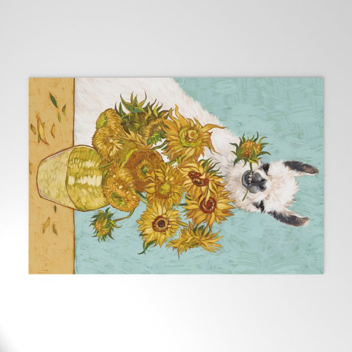 Naughty Llama and The Sunflowers Welcome Mat Gallery Image 1