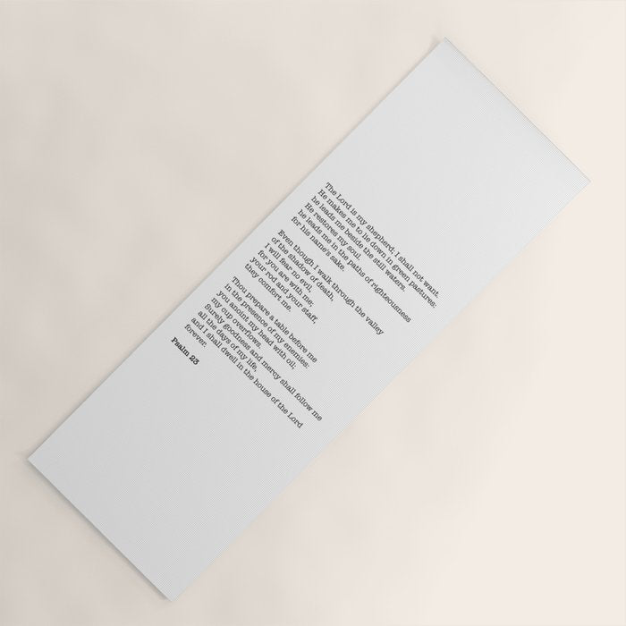 Psalm 23 Bible Verse Print - The LORD is my shepherd Yoga Mat Gallery Image 1