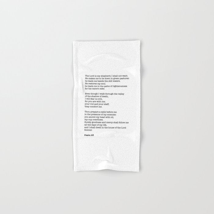 Psalm 23 Bible Verse Print - The LORD is my shepherd Towels Gallery Image 1
