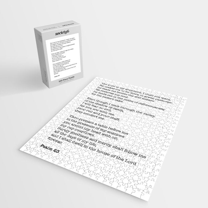 Psalm 23 Bible Verse Print - The LORD is my shepherd Jigsaw Puzzle Gallery Image 2