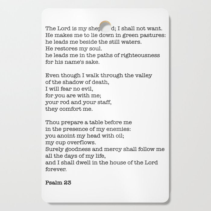 Psalm 23 Bible Verse Print - The LORD is my shepherd Cutting Board Gallery Image 1