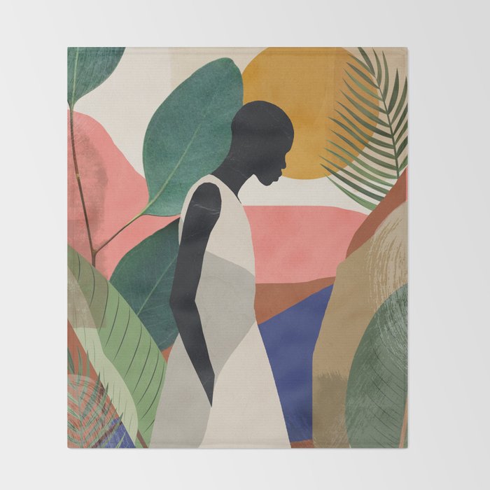 Tropical Girl Throw Blanket Gallery Image 2